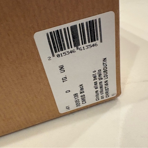 Christian Louboutin Black Belt with  Gold hardware New in Box - Picture 3 of 11